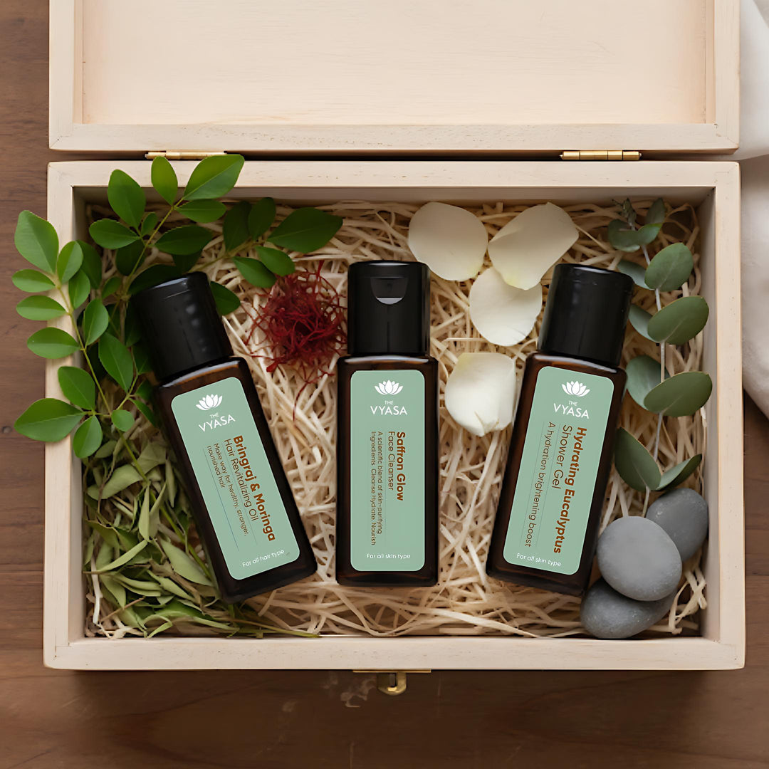 3-in-1 Travel Pack - Hair Oil, Shower Gel and Face Cleanser